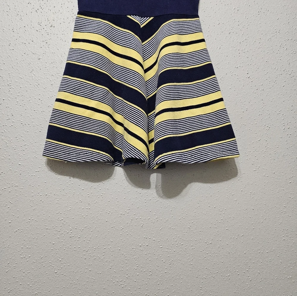 Gymboree‎ Girls Dress Size 7–8 Navy Blue Striped Skirt Fit & Flare Short Sleeve